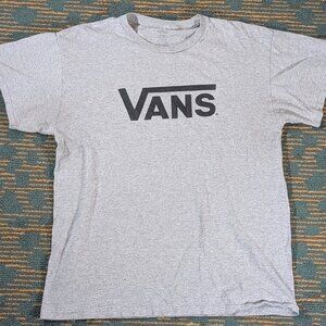 Vans Classic Gray T-Shirt for Men Large Skateboard Large Print